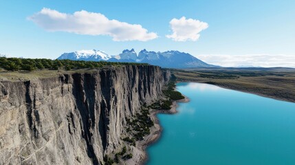 Majestic Mountain Lake and Cliffs
