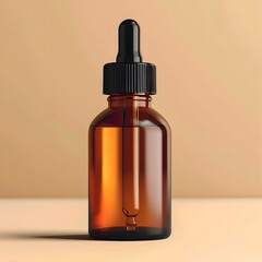 Sleek Amber Bottle with Dropper for Liquid Vitamins and Supplements