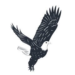 eagle proud black silhouette vector