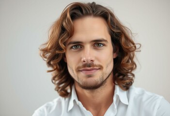 Obraz premium Portrait of a man with long hair