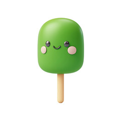 Cute Green Lollipop Character with Ruffled Collar Design
