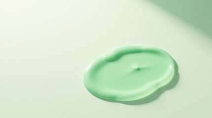 Light Green Cream Spilled on a Pastel Surface with Shadow