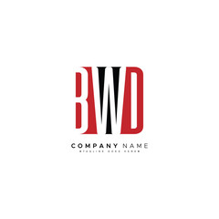 Fototapeta premium Initial Letter BWD Logo - Simple Monogram Logo for Initials B, W and D