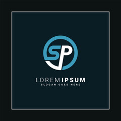Creative Monogram for Initial Letter SP Logo - Minimal Vector Logo Template for alphabet S and P