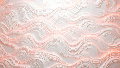 The vintage abstract pattern on the white wallpaper creates a beautiful background with its textured waves adding a touch of elegance to the fashion design, glowing neon