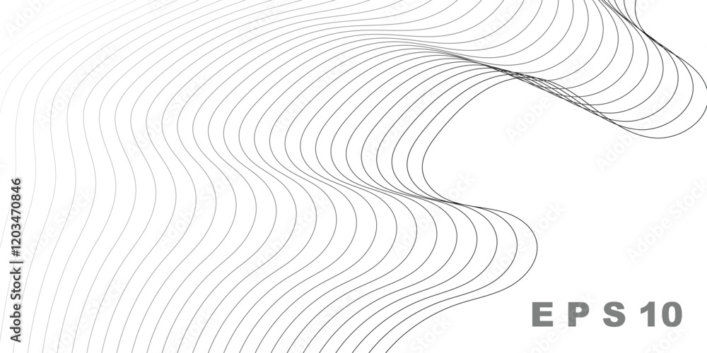 Aufkleber minimal gray topography line texture background. vector halftone waves design element eps 10.
