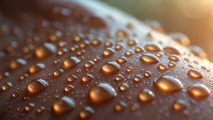 water drops on a human skin
