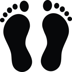 Foot print flat icon silhouette design