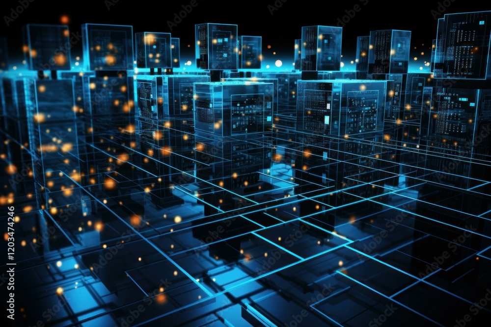 Poster complex network infrastructure supporting data transmission and processing in a futuristic server ro