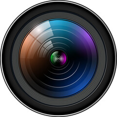 Camera photo lens, 3d icon.