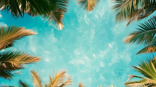 Serene Tropical Palm Trees View