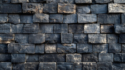 Naklejka premium Dark Slate Stone Wall Texture with Natural Patterns