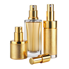 Luxury Gold Perfume Bottles Elegant Design Fragrance Spray Bottles rich life shiny glass clean still