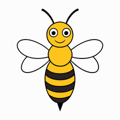 Honeybee vector illustration on white background