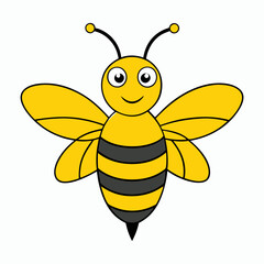 Honeybee vector illustration on white background