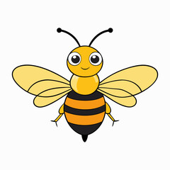 Honeybee vector illustration on white background