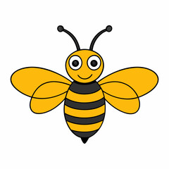 Honeybee vector illustration on white background