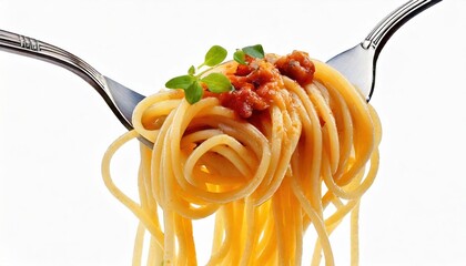 Italian spaghetti isolated white background