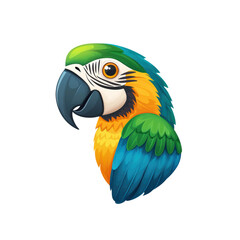 Fototapeta premium Cute Parrot Face with Vibrant Green and Yellow Tones in Detail