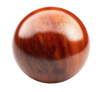 mahogany wood sphere, smooth wood texture ball, cutout png