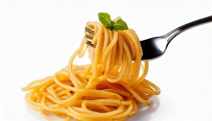 Italian spaghetti isolated white background