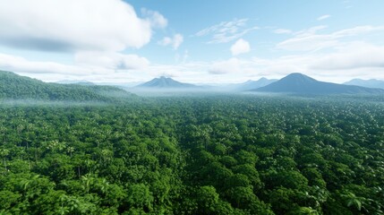 Obraz premium Lush Tropical Jungle Landscape