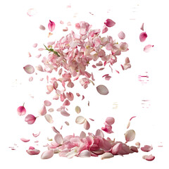 Falling Pink Flower Petals Elegant Spring Blossom Floral Design Air Soft Love Image Photo Fresh     