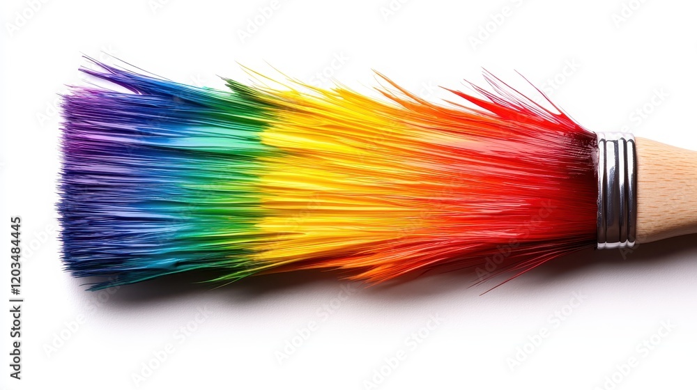 Poster this image features a paintbrush with colorful bristles, creating vibrant strokes that symbolize the