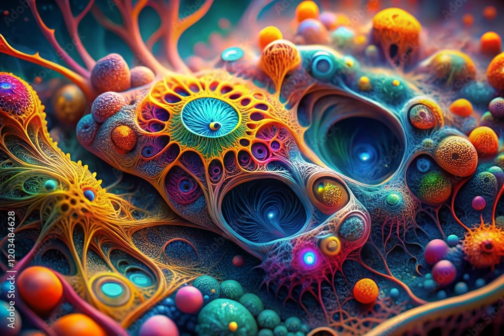 Poster abstract 3d organic structure macro photography background render - high resolution stock image