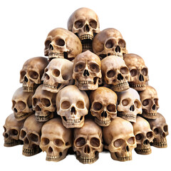 Pile of Human Skulls Dark Background Halloween Horror 3d old tan art bone life bones death scary    