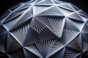 Abstract Black and White Line Art: Geometric Minimalist Background Texture