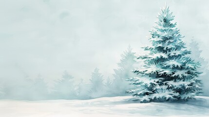 christmas tree in snow