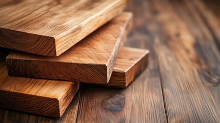 A collection of rustic wooden planks carefully arranged on a worn table, showcasing the natural beauty and unique textures of the wood in a casual yet elegant manner.