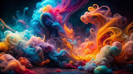 Obraz premium Abstract Colorful Smoke Swirls: Mesmerizing Tilt-Shift Photography