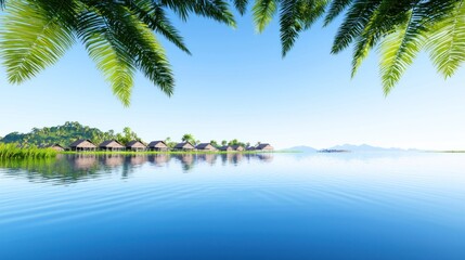 Obraz premium Tranquil Tropical Lake Resort