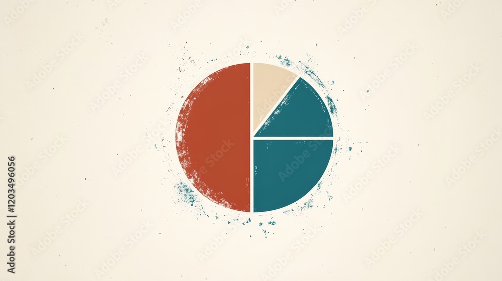 Aufkleber grunge style pie chart data visualization