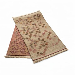 Elegant Handwoven Abstract Rug with Geometric Patterns and Textures