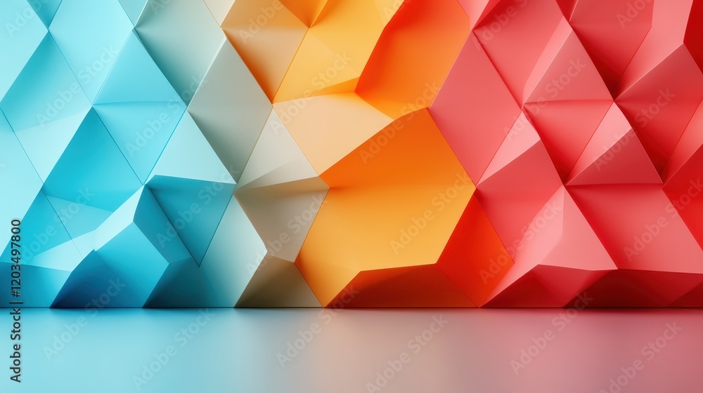 Aufkleber this image portrays an array of abstract 3d colorful shapes that blend together, resulting in a vivi