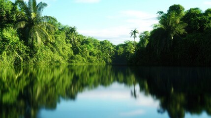 Tropical Lake Reflection