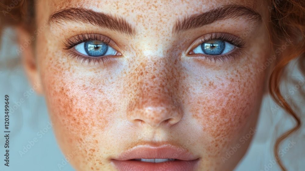 Poster informative layout showing hyperpigmentation patches on the face emphasizing various skin tones aimi