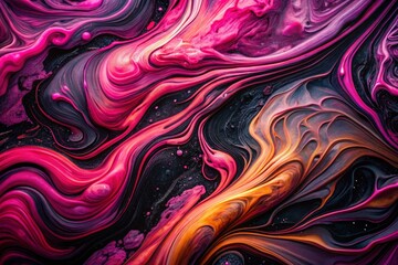 Fototapeta premium Abstract Pink Black Marble Texture Luxury Fluid Art Wallpaper Background
