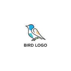 simple bird logo line art and multiple colors