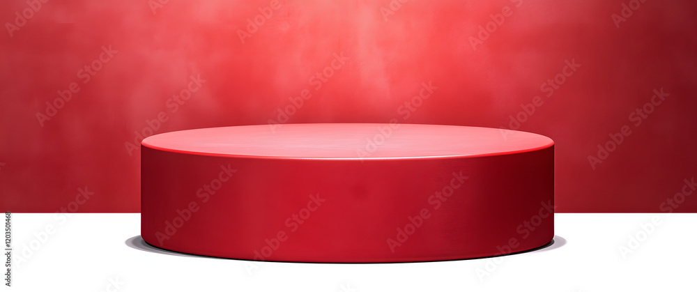 Poster png red podium isolated on transparent 3d background with empty product display pedestal platform st