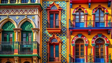 Fototapeta premium Abstract Spanish & English Architectural Influences: Modern Design Documentary Photography