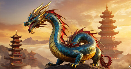 Obraz premium Figures Year of the Dragon 2025