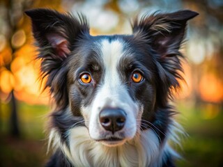 Fototapeta premium Adorable 1.5-Year-Old Border Collie Puppy Close-Up Portrait