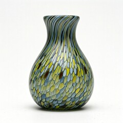 Colorful Glass Vase with Swirling Patterns and Unique Texture