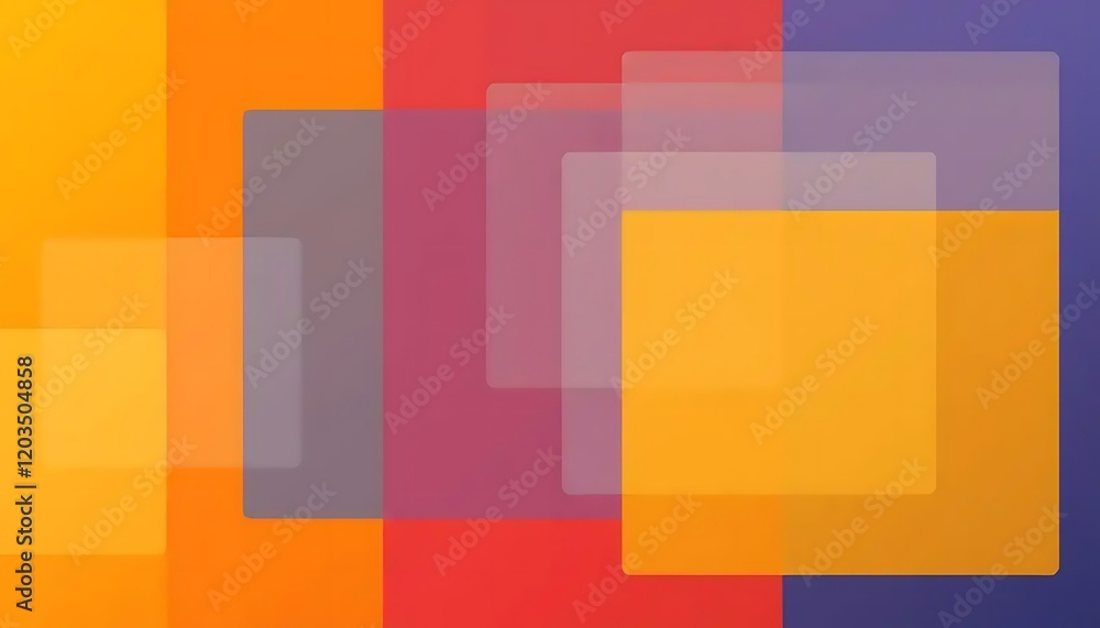 Poster abstract composition of overlapping colorful squares