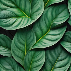 Obraz premium Lush green foliage with vibrant patterns showcasing nature's beauty