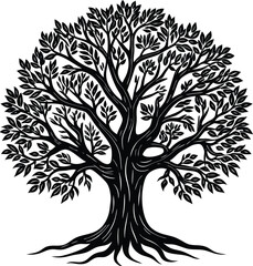  Tree silhouette icon isolated on white background